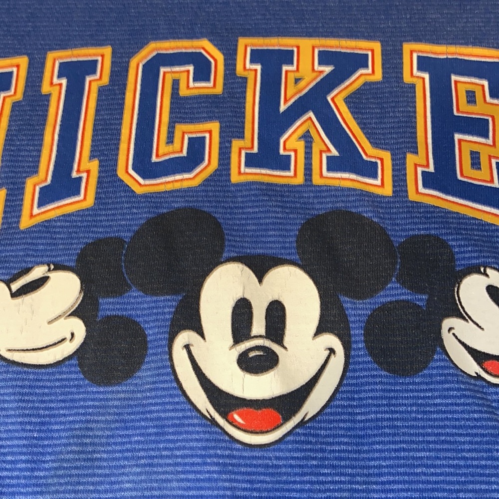 Vintage Disney Mickey Mouse Unisex L/XL Short Sleeve Blue T-Shirt - Picture 6 of 9